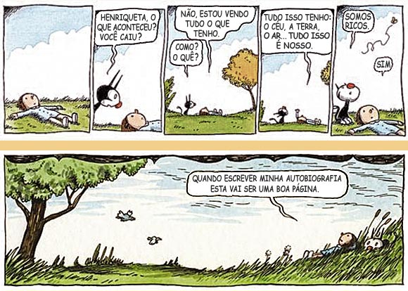 Enriqueta e Fellini, quadrinhos do cartunista Liniers.