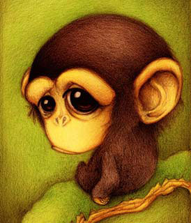 Dibujo de un cimpancé (Título: Chimpancé, Autor: Faboarts)