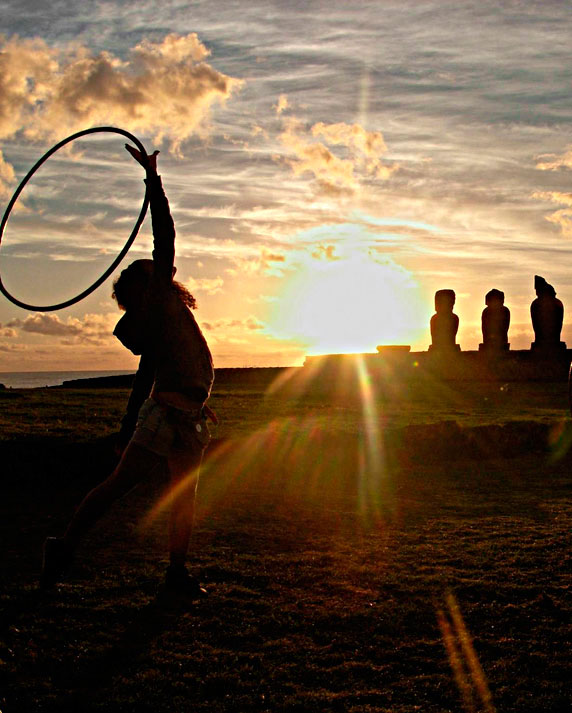 Andrea Celeste Ferraris en la isla de Pascua