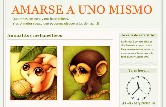 Imagen del blog 'Amarse a uno mismo' con un theme anterior