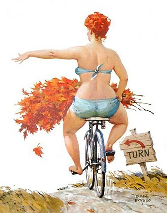 Hilda in sella a una bicicletta (autore: Duane Bryers)