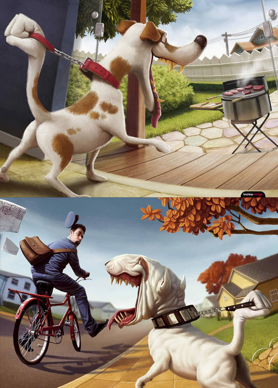 Imagem de dois cachorros praticando o autocontrole (Autor: Tiago Hoisel)