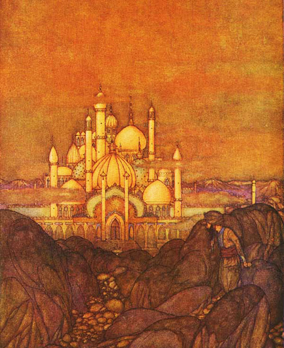 As Mil e Uma Noites, ilustração de Edmund-Dulac.