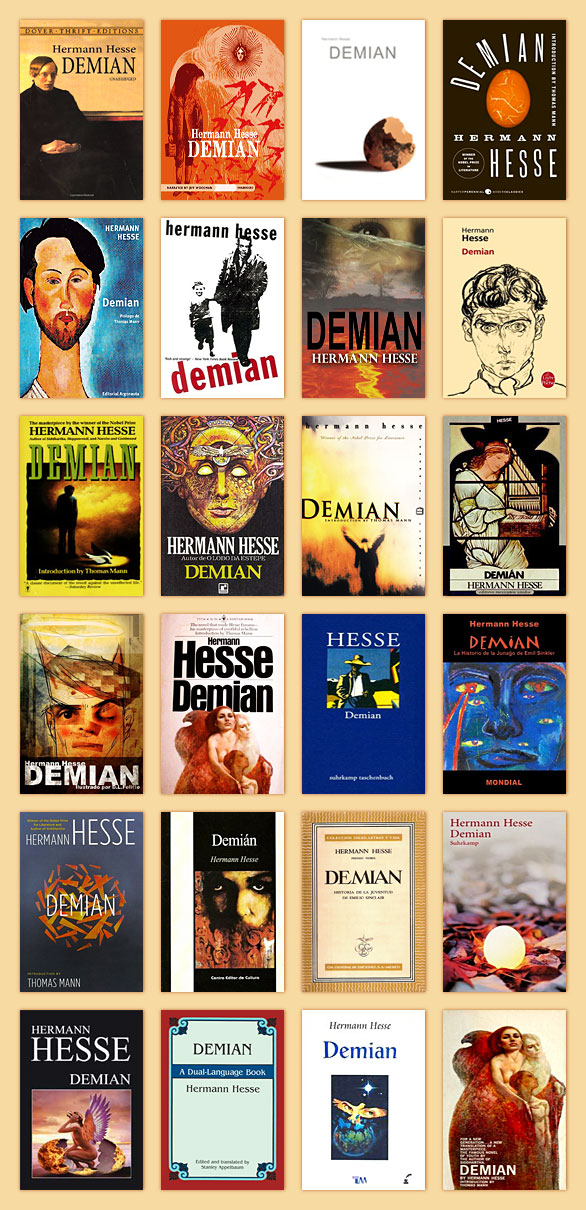 Portadas de diferentes ediciones de la novela Demian, di Hermann Hesse