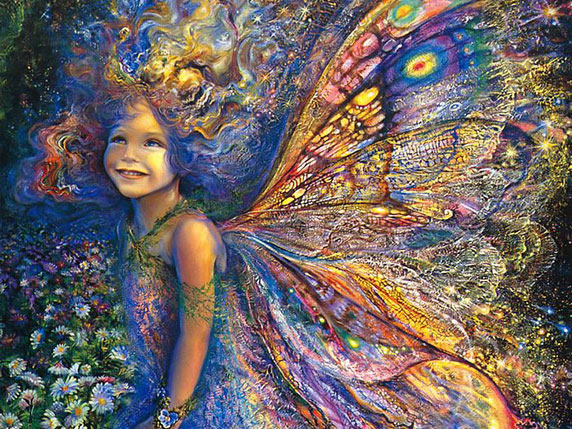 Ilustración de un hada del bosque (Título: The Forest Fairy, Autora: Josephine Wall)