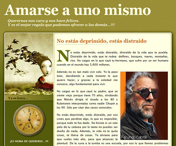 Imagen del blog 'Amarse a uno mismo' con un theme anterior