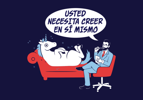 Un psicólogo le dice a un unicornio 'Usted necesita creer en sí mismo'